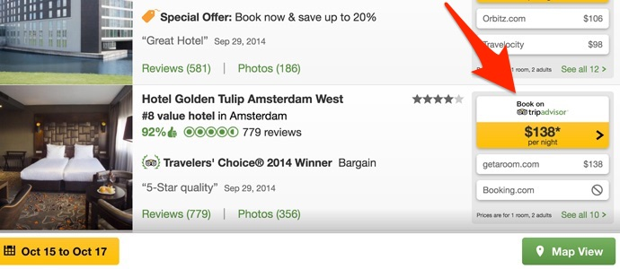 Hotel Instant Booking on Tripadvisor