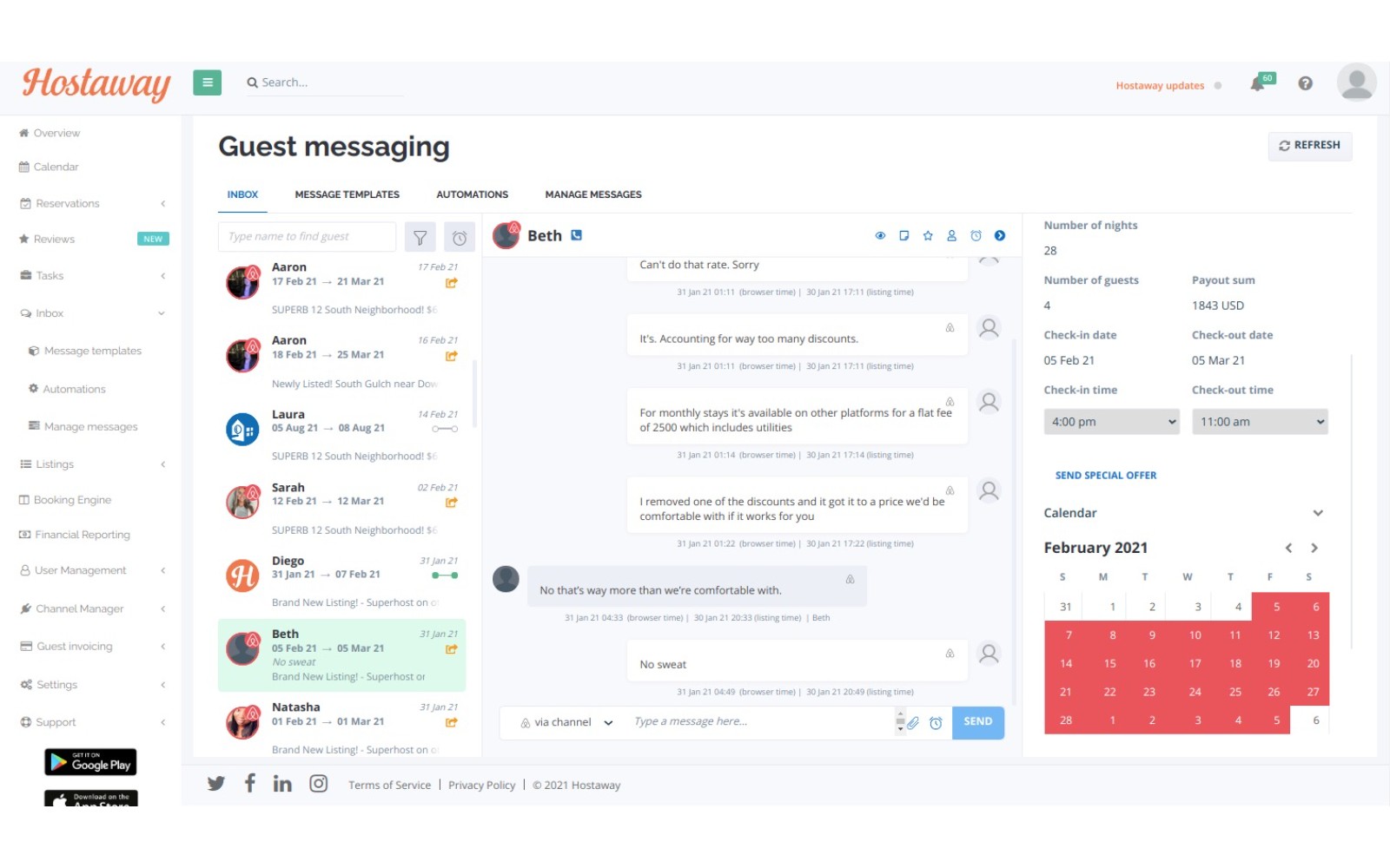 Hostaway Screenshot